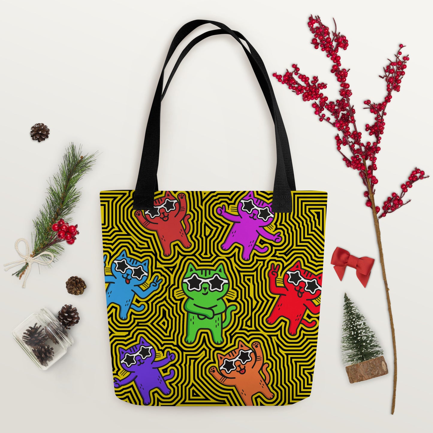 YASS CATS - YELLOW HELLO - TOTE BAG