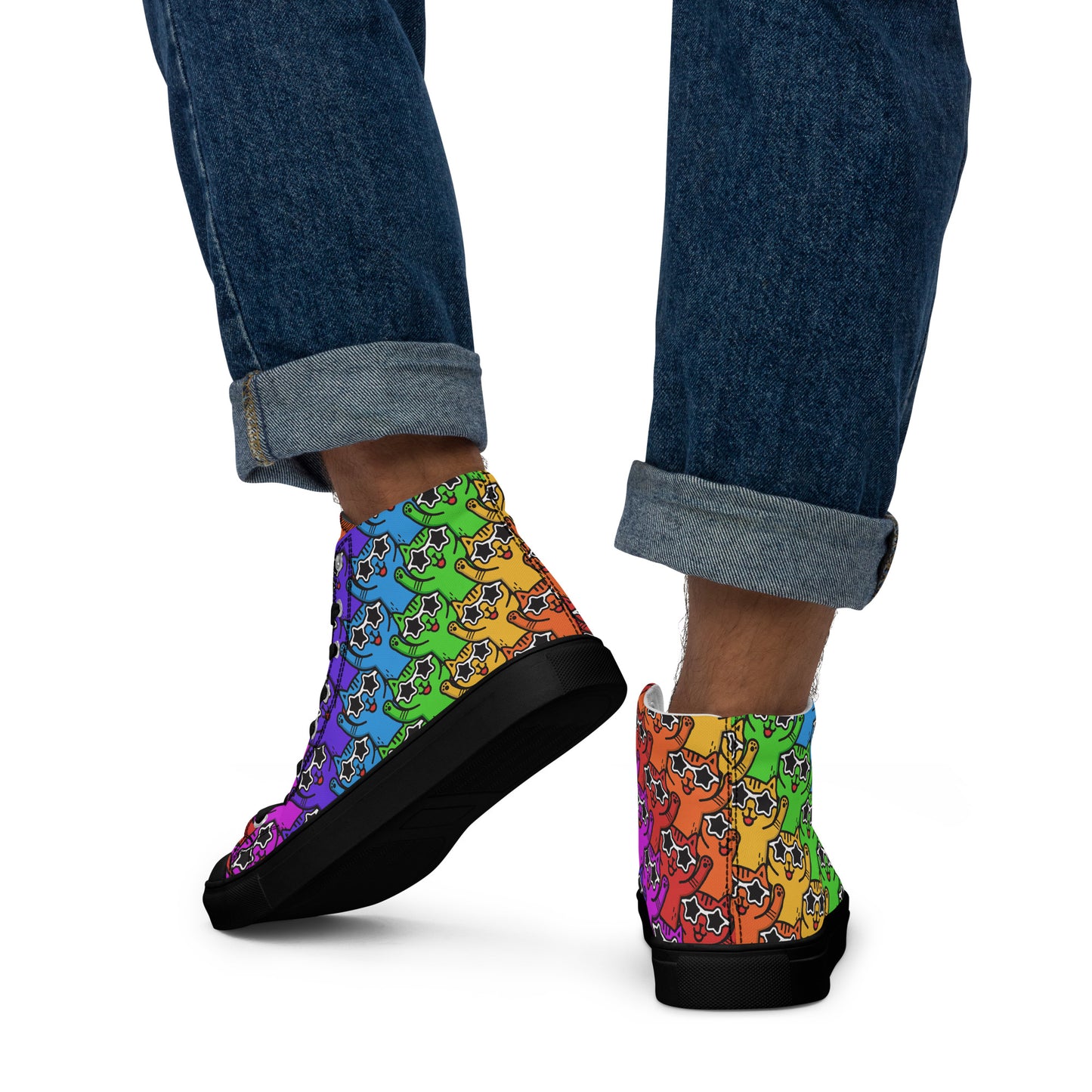 Yass Cats - Rainbow warrior - Men’s high top skater shoes