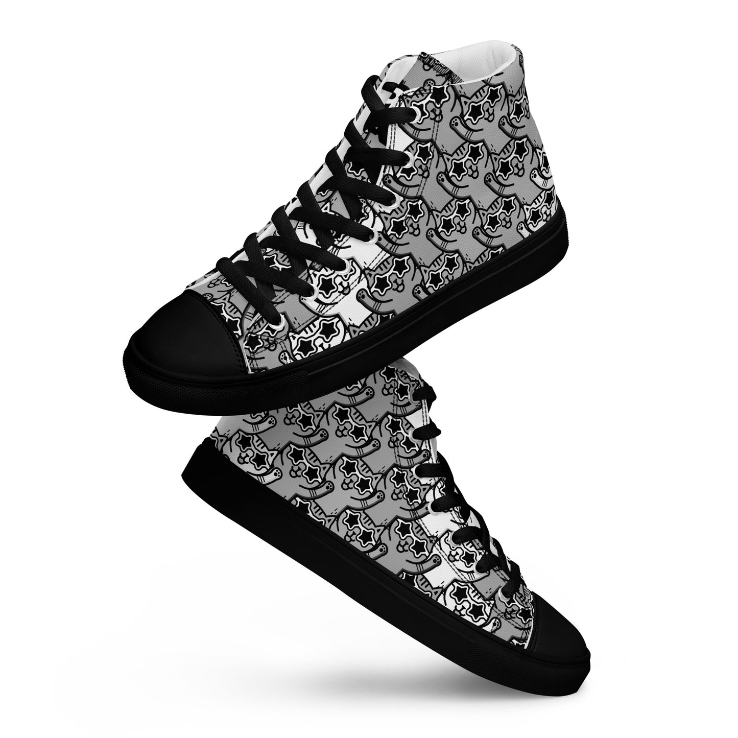 Yass Cats - Grey - Men’s high top canvas shoes