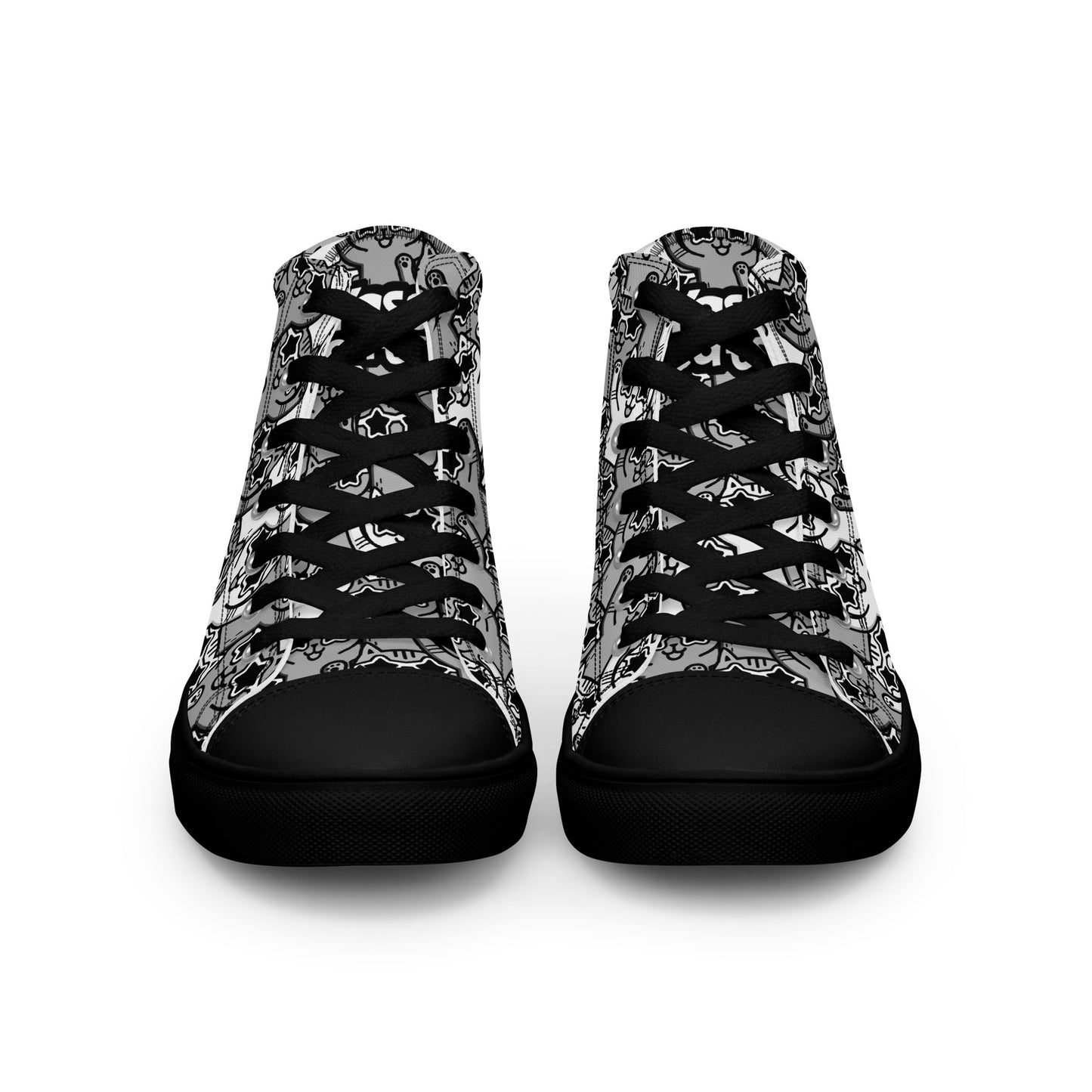 Yass Cats - Grey - Men’s high top canvas shoes