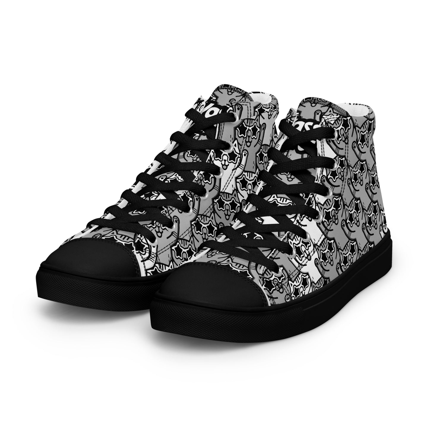 Yass Cats - Grey - Men’s high top canvas shoes