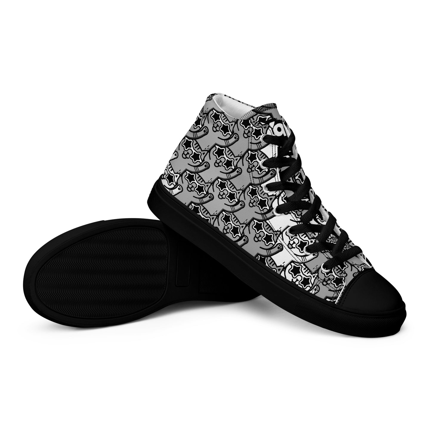 Yass Cats - Grey - Men’s high top canvas shoes