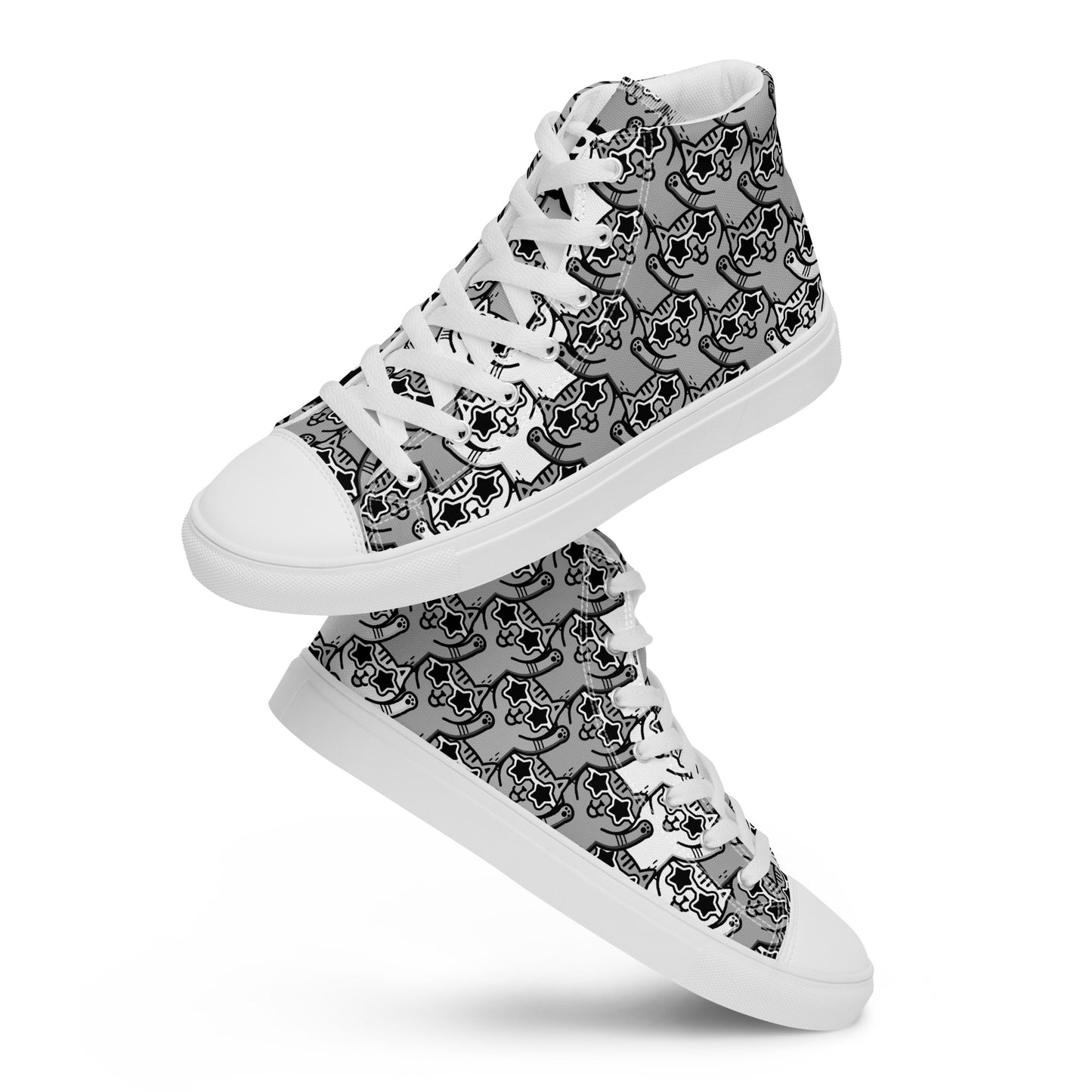 Yass Cats - Grey - Men’s high top canvas shoes