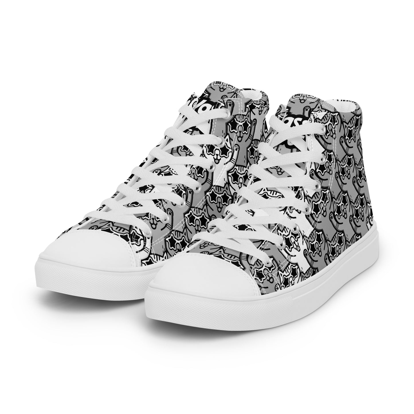 Yass Cats - Grey - Men’s high top canvas shoes