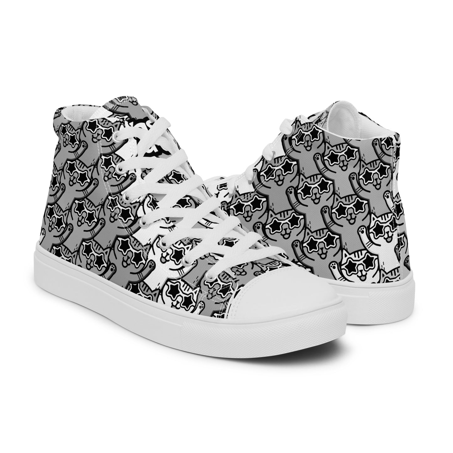 Yass Cats - Grey - Men’s high top canvas shoes