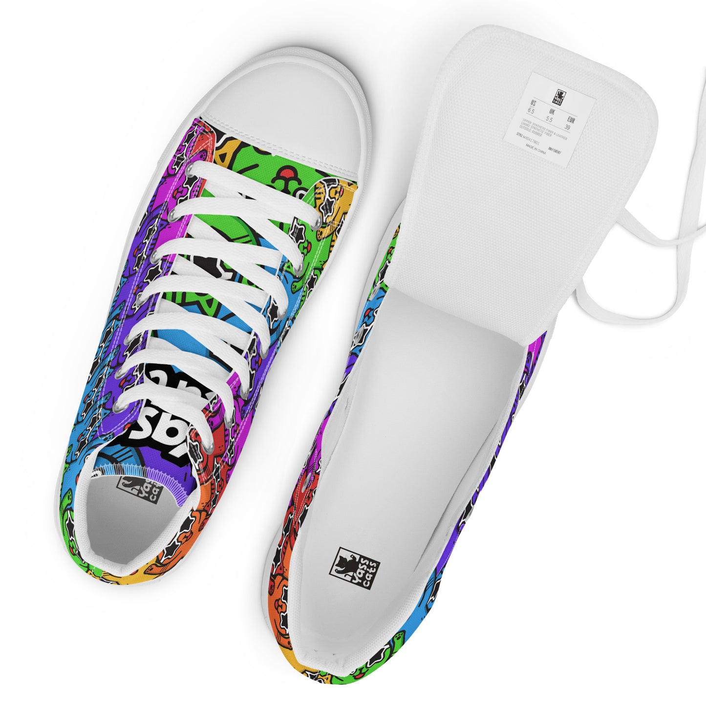 YASS CATS - FULL SPECTRUM KITTY - WOMEN'S SKATER SNEAKERS