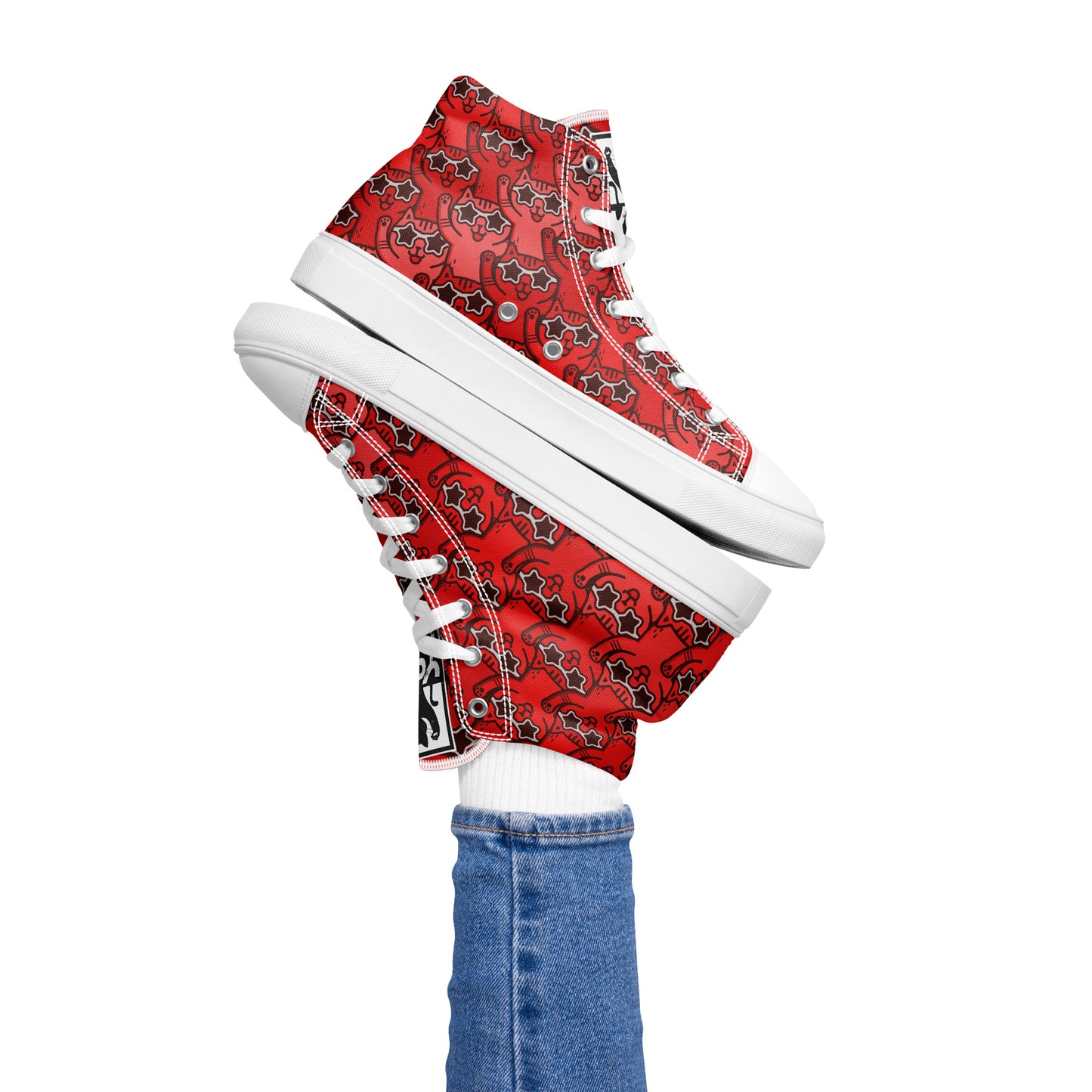 Yass Cats - Red Rainbow - Women’s high top skate shoes