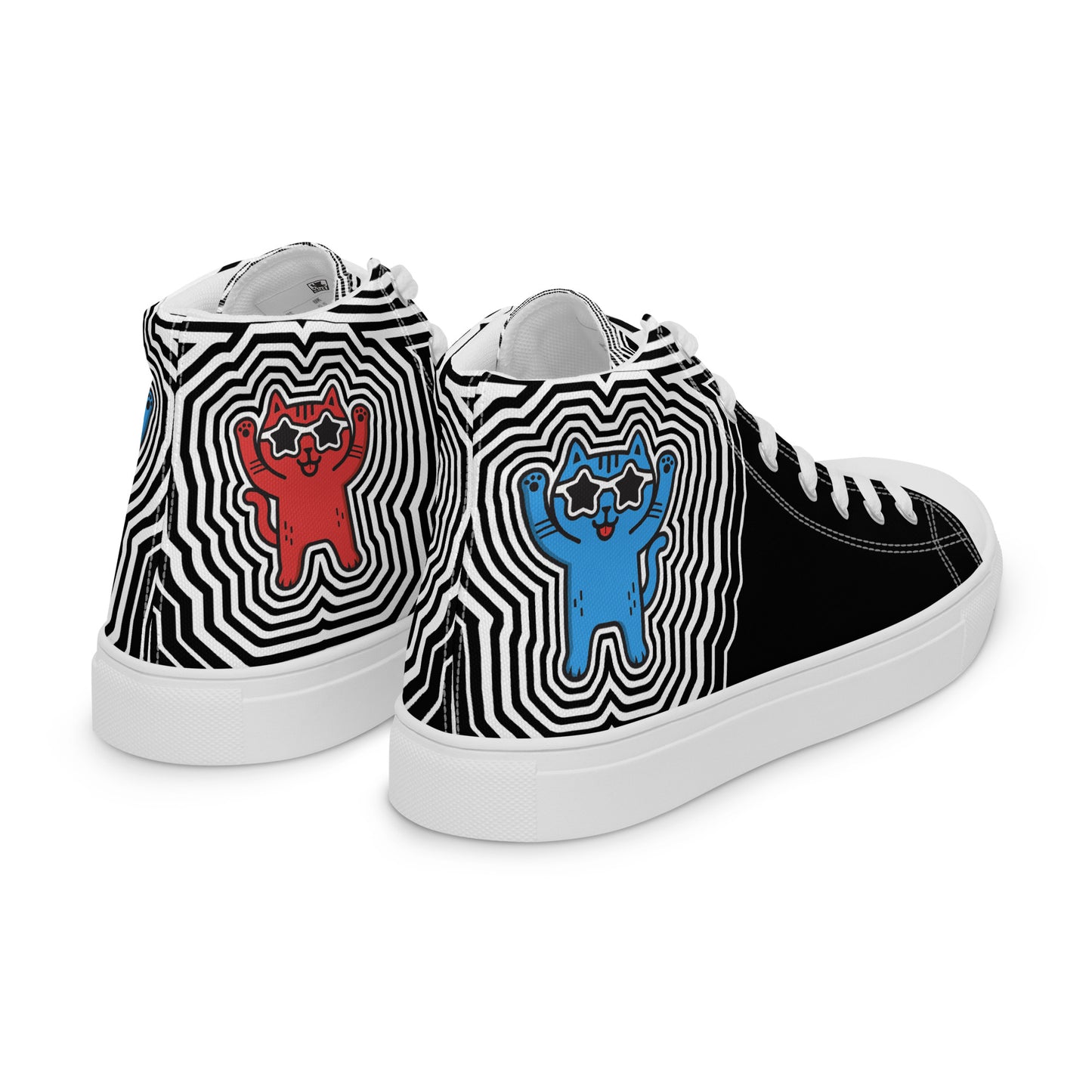 Yass Cats - RED x BLUE - Women’s high top 'skater sneakers